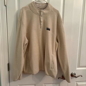 Eddie Bauer Men's Beige Cream Quarter Snap Button Crewneck Sweater